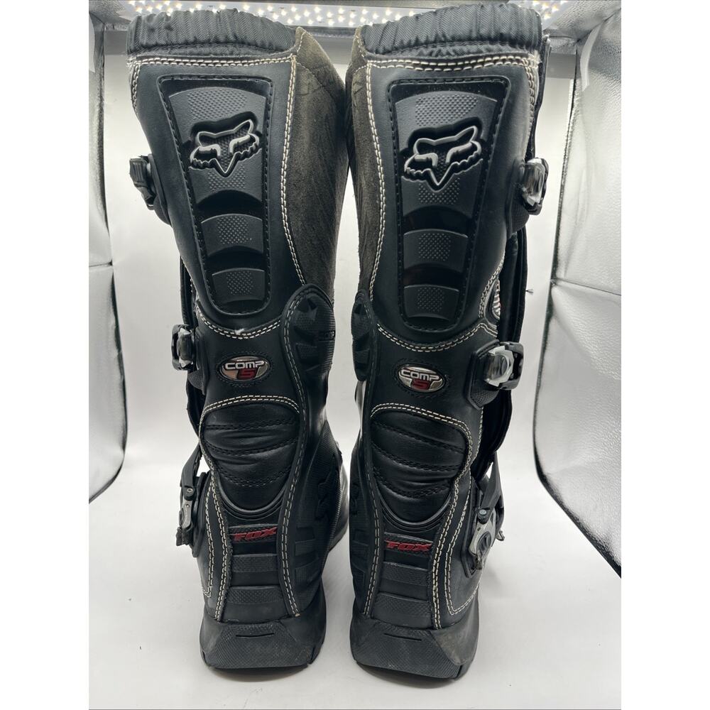Fox Comp 5 Adult Motocross Boots Men’s Sz 9 Black MX ATV Dirt Bike Gear Shoes - Picture 2 of 14